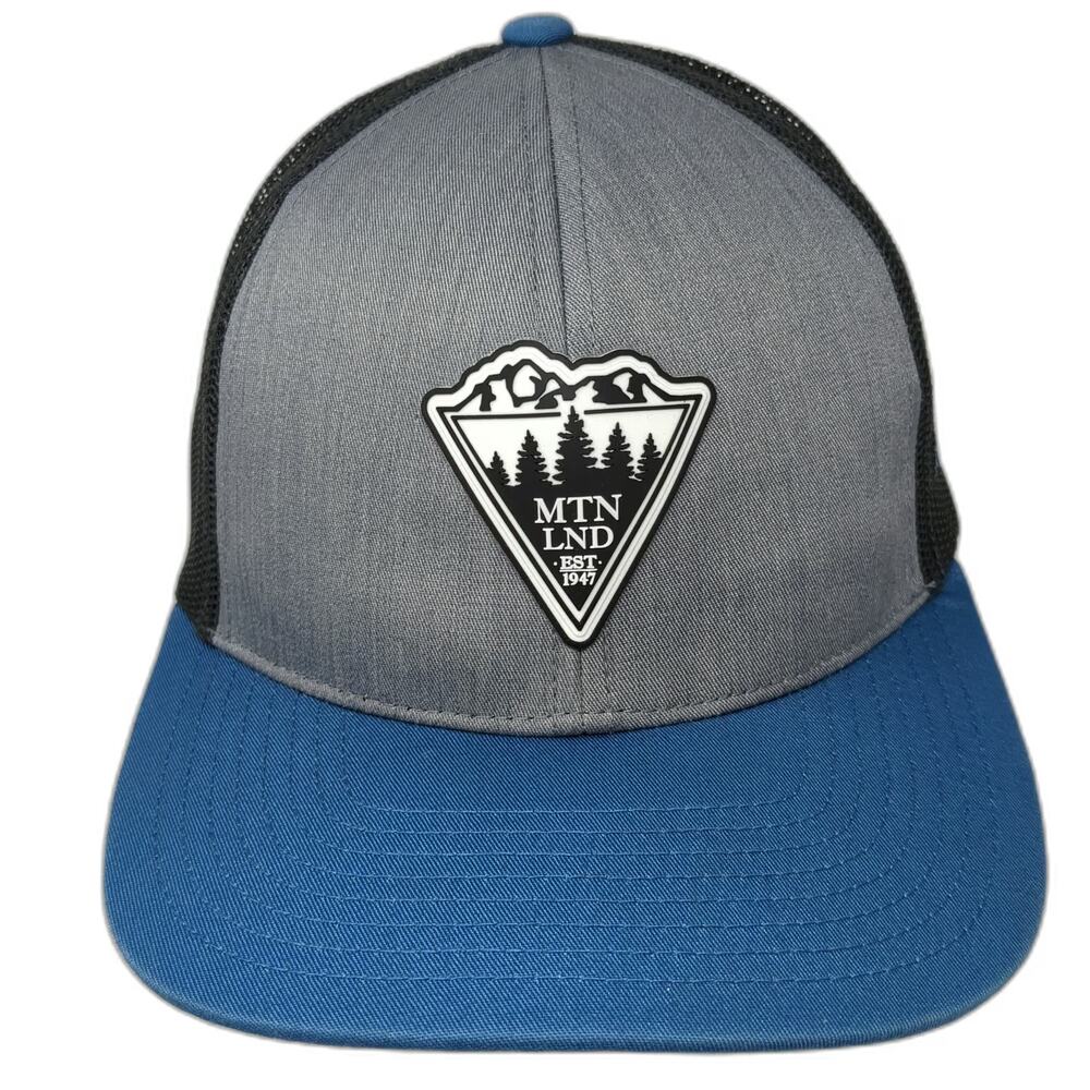Pacific Headwear Trucker Hat Gray Blue One Size Employee Owner Mountain Mesh